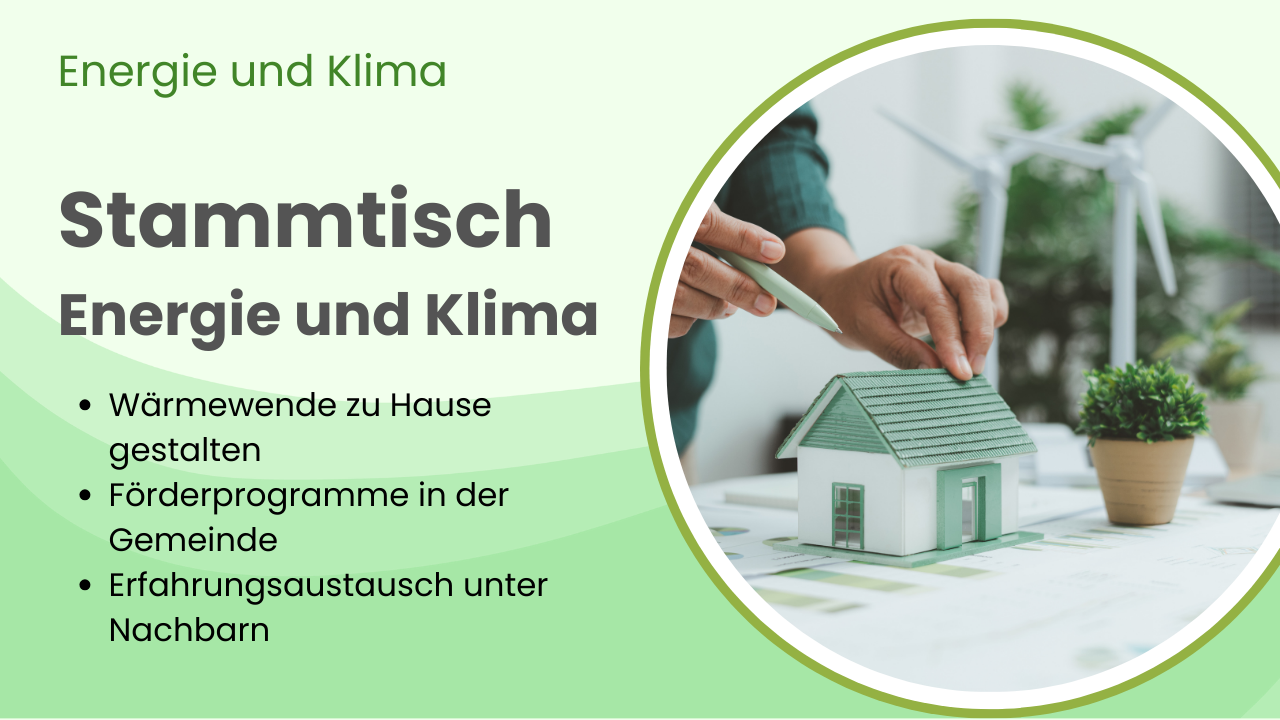 Visual Stammtisch mit Foto von energieeffizientem Haus