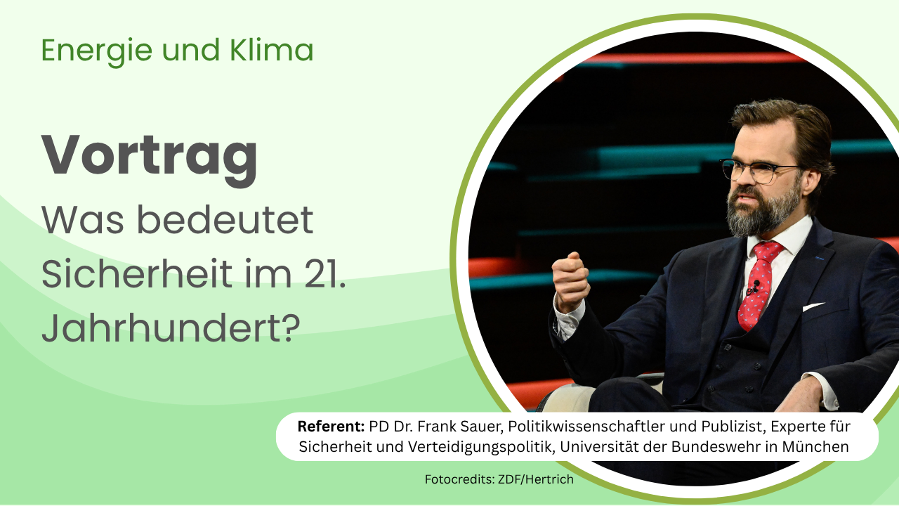Vortrag Sicherheit im 21. Jahrhundert mit Foto Dr. Frank Sauer