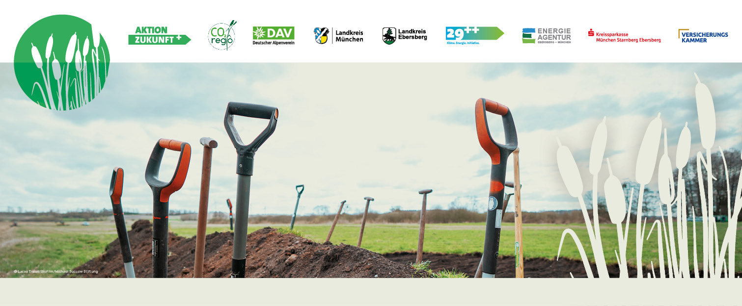 Spaten die in der Erde stecken