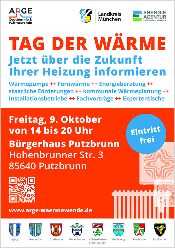 Flyer für den Tag der Wärme in Putzbrunn am 9.10.2026